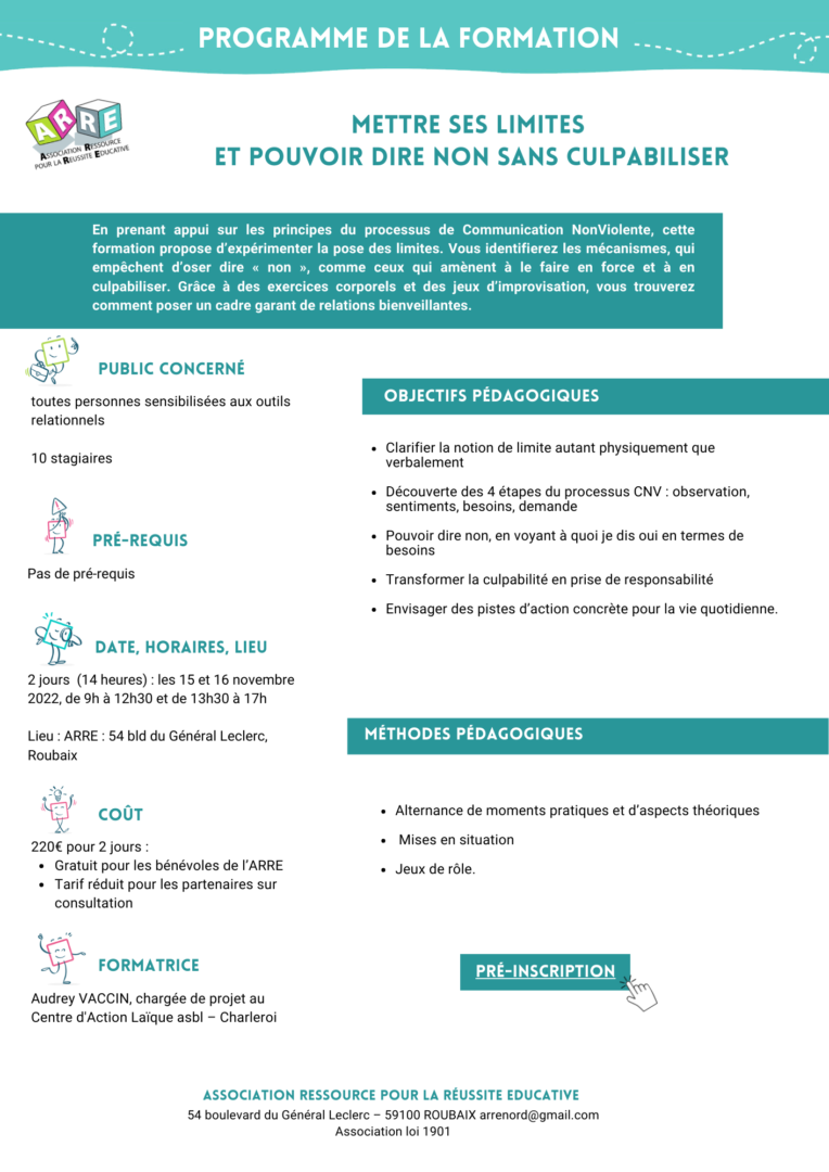 Formation Mettre Ses Limites Et Pouvoir Dire Non Sans Culpabiliser Arre